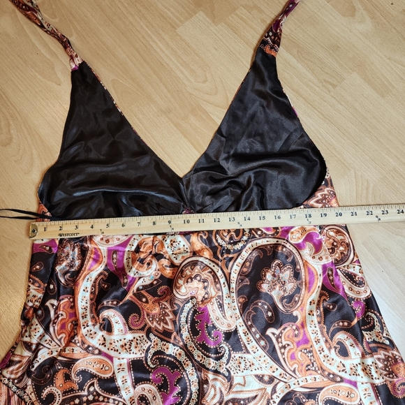 NWT Lane Bryant Satin Embellishments Paisley Halter Babydoll Top Size 22 2X/3X - Picture 6 of 16
